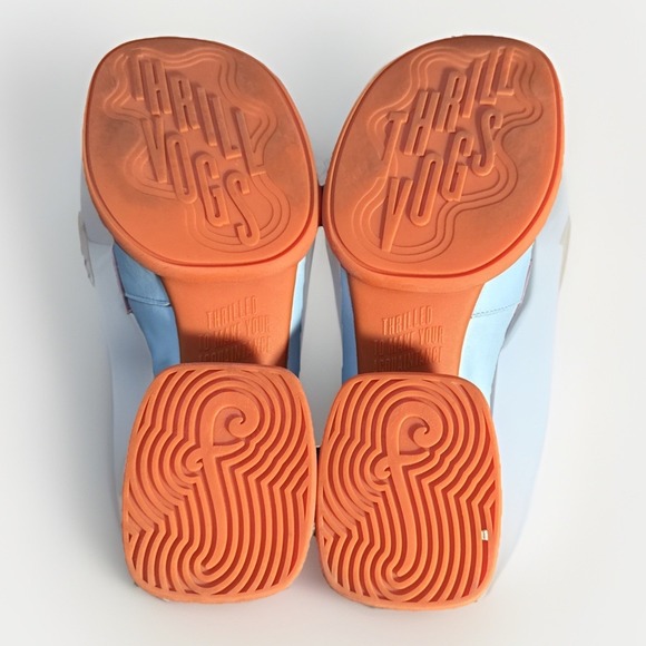 John Fluevog Thrillvogs Shelly loafers with a heel in the light blue Shoes Sz 6 - Picture 8 of 8